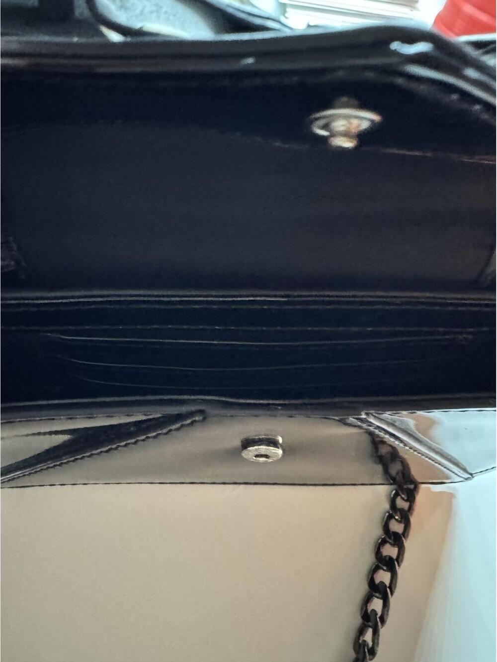 Tory Burch Black Patent Leather Mini Crossbody with Chain - Picture 4 of 4